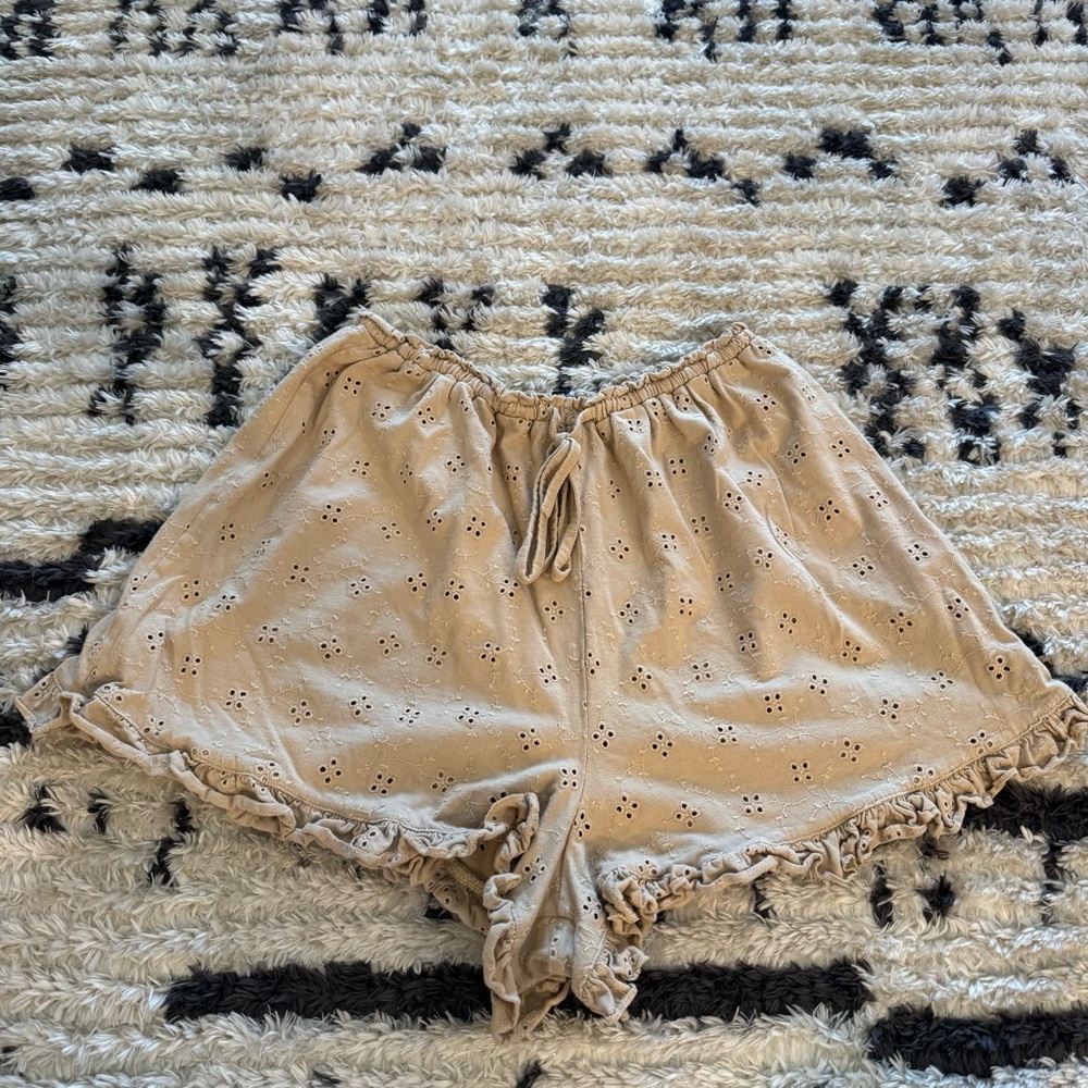 Asos Eyelet Ruffle Shorts